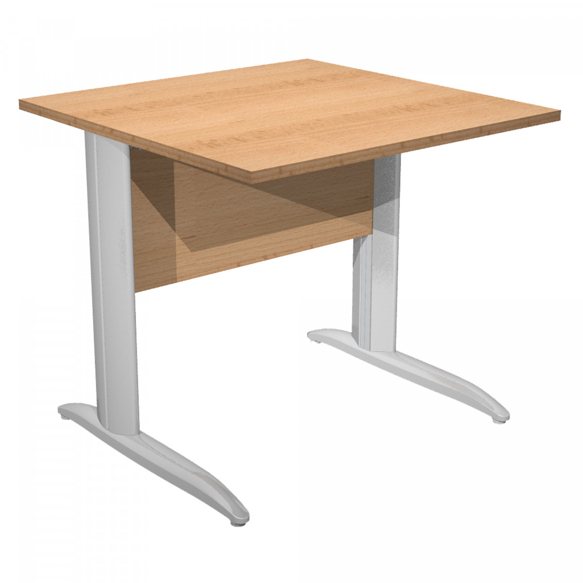 Scrivania lineare Easy - 80 x 80 x 72 cm - Faggio/grigio cromato