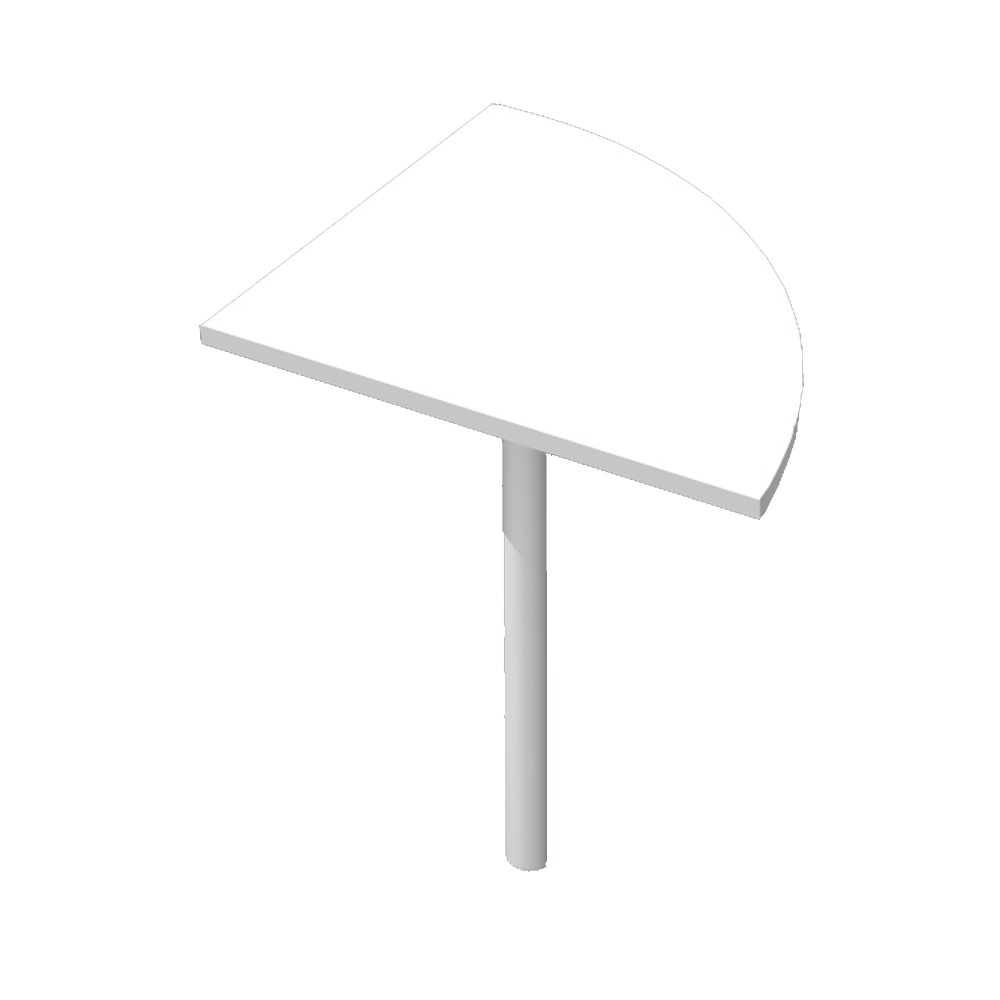 Angolare Easy - 90 gradi - 80x80 cm - gamba di supporto in metallo - bianco - Artexport