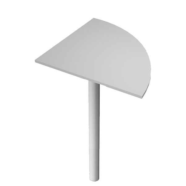 Angolare Easy - 90 gradi - 80x80 cm - gamba di supporto in metallo - grigio - Artexport