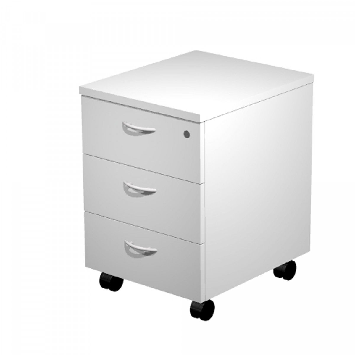Cassettiera Easy - 3 cassetti - con ruote - 41,8 x 52 x 59,5 cm - grigio