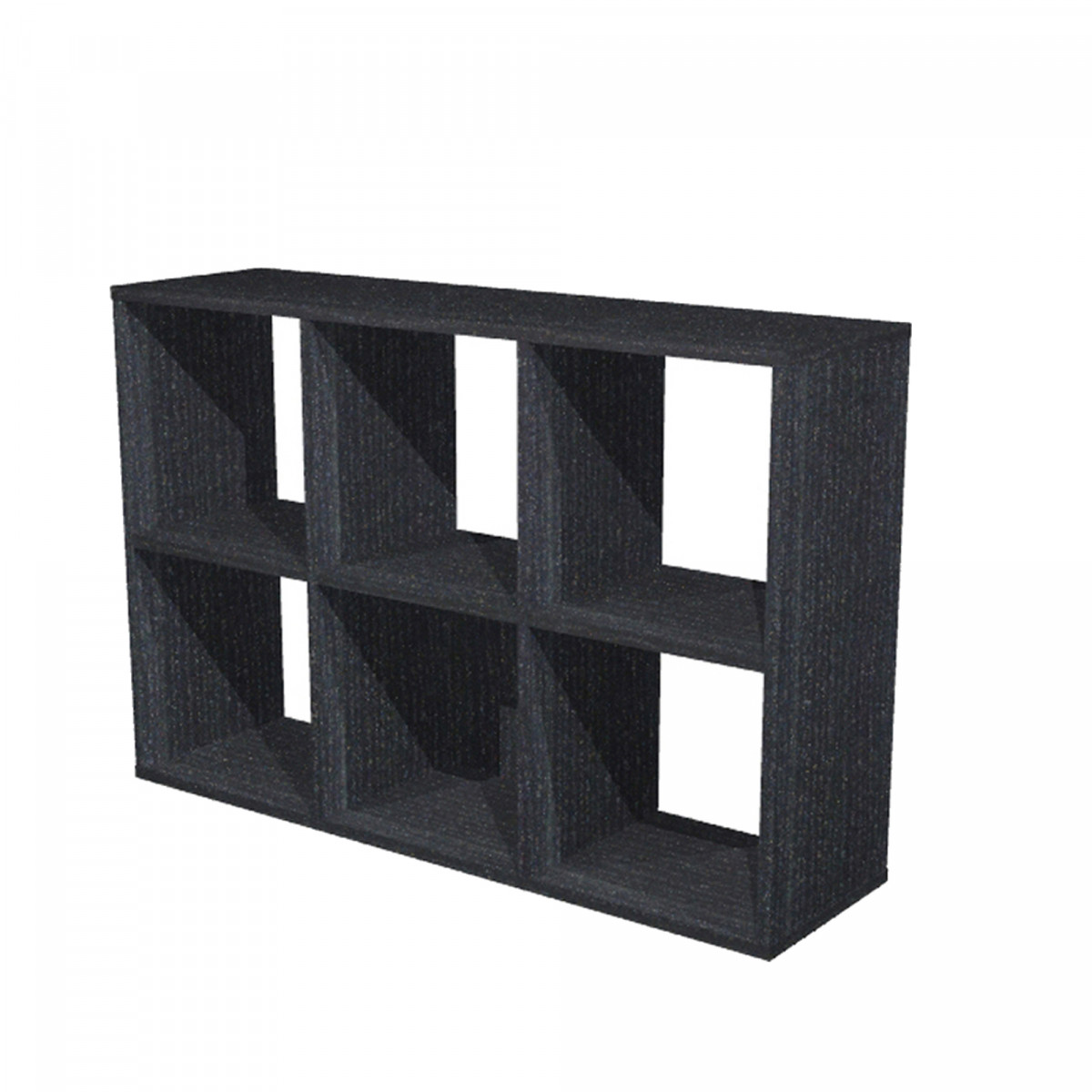Libreria casellario Rainbow - 6 caselle - 104,1 x 29,2 x 69,8 cm - nero venato