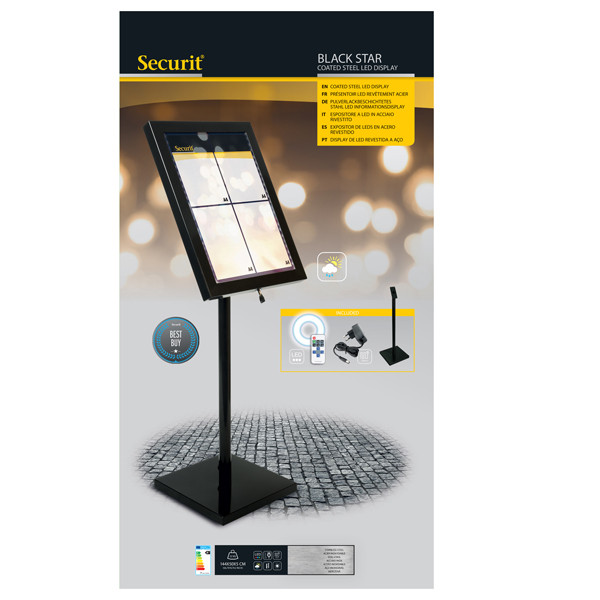 Espositore a LED per esterni/interni - display 4 x A4 - Securit