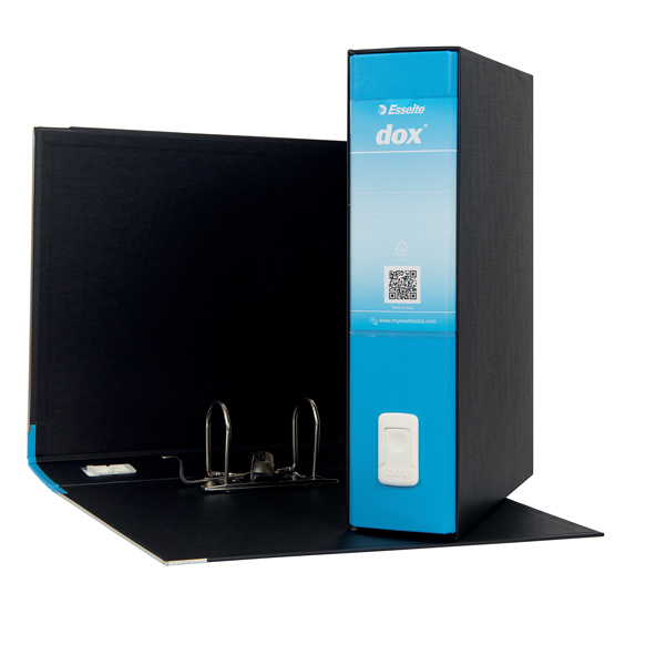 Registratore Dox 2 - dorso 8 cm - protocollo 23x34 cm - azzurro capri - Esselte