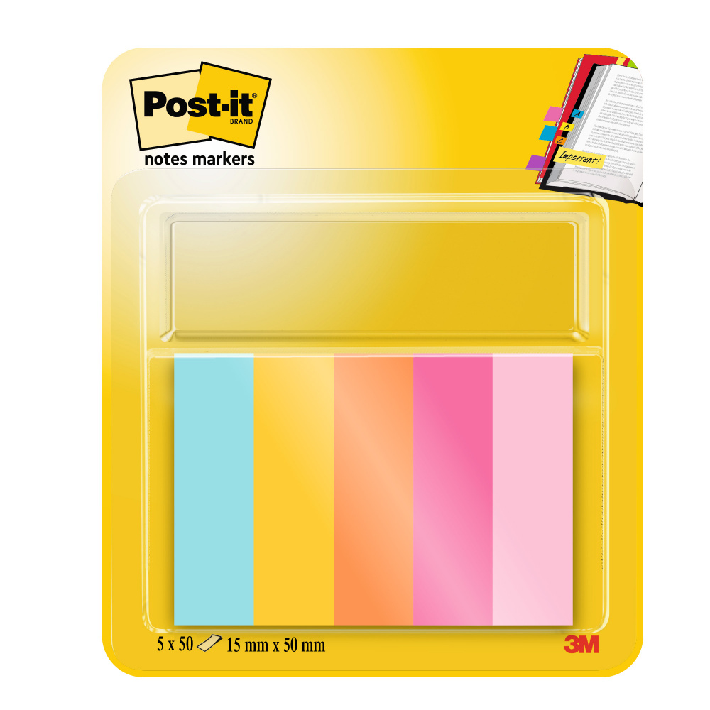 Segnapagina Post it - 670-5JA-EU - in carta - 12,7 x 44 mm - 5