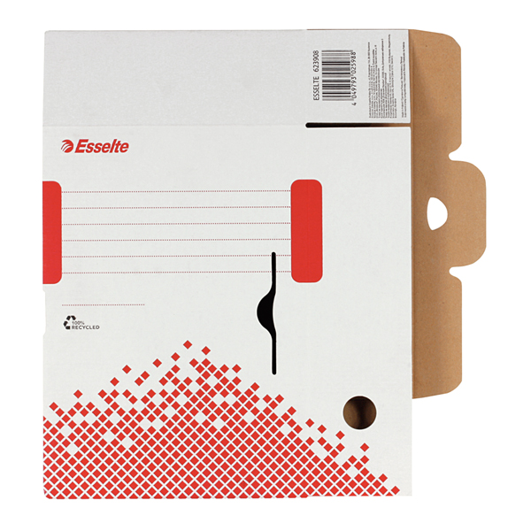 Scatola archivio Speedbox - dorso 8 cm - 35x25 cm - bianco e rosso - Esselte