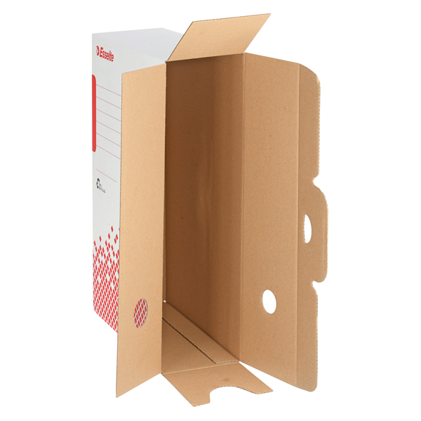 Scatola archivio Speedbox - dorso 8 cm - 35x25 cm - bianco e rosso - Esselte