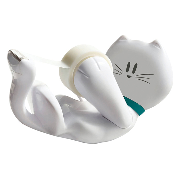 Dispenser Kitty - 1 rotolo Scotch  Magic 810 19 mm x 7,5 mt incluso - bianco - Scotch