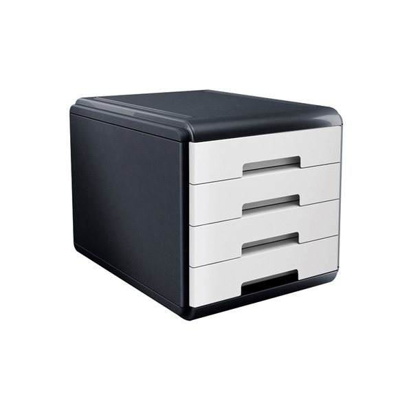 Cassettiera Mydesk - 29,5x38,5x28,2 cm - 4 cassetti da 4,5 cm - grigio/bianco - Arda