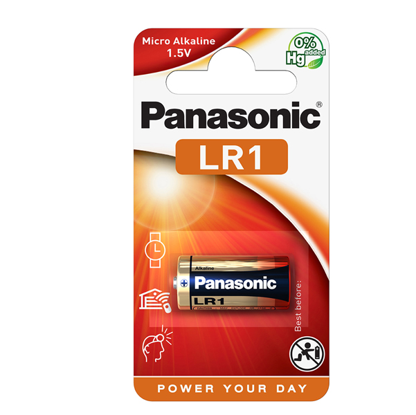 Micropila LR1 - 1,5V - alcalina - Panasonic - blister 1 pezzo