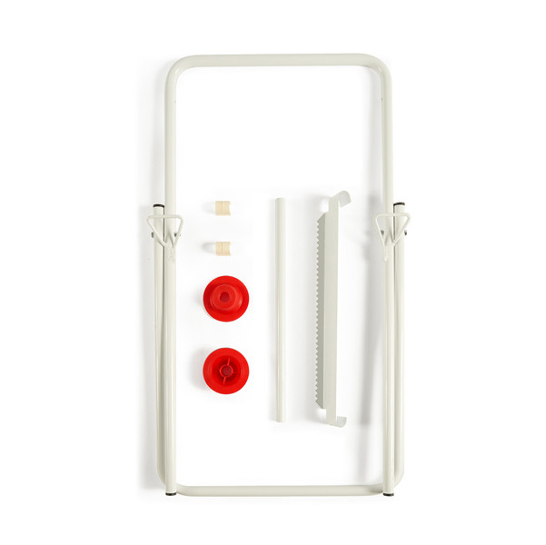 Porta bobina industriale - da terra - 40 x 44 x 80 cm - metallo verniciato - bianco - PerfettoFactory