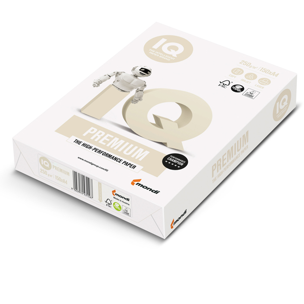 Carta IQ Premium - A4 - 250 gr - bianco - Mondi - conf. 150 fogli