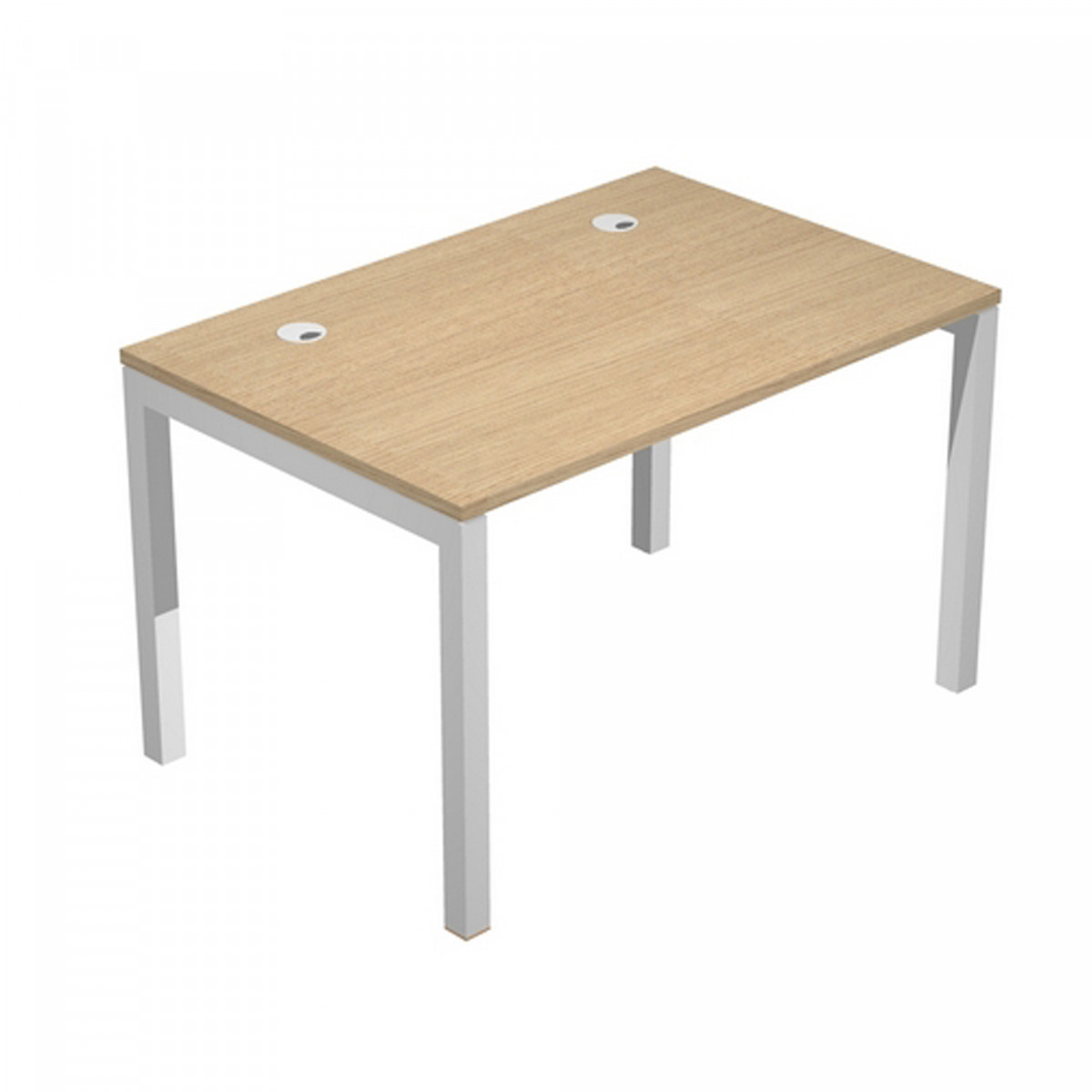 Scrivania singola Agorà - 120 x 80 x 74,6 cm - Rovere/grigio alluminio