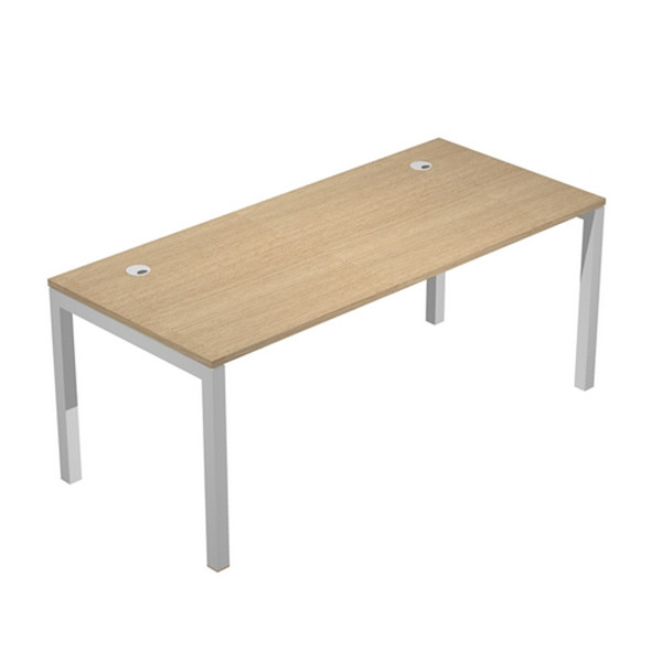 Scrivania singola Agor&agrave; - 180 x 80 x 74,6 cm - Rovere/grigio alluminio