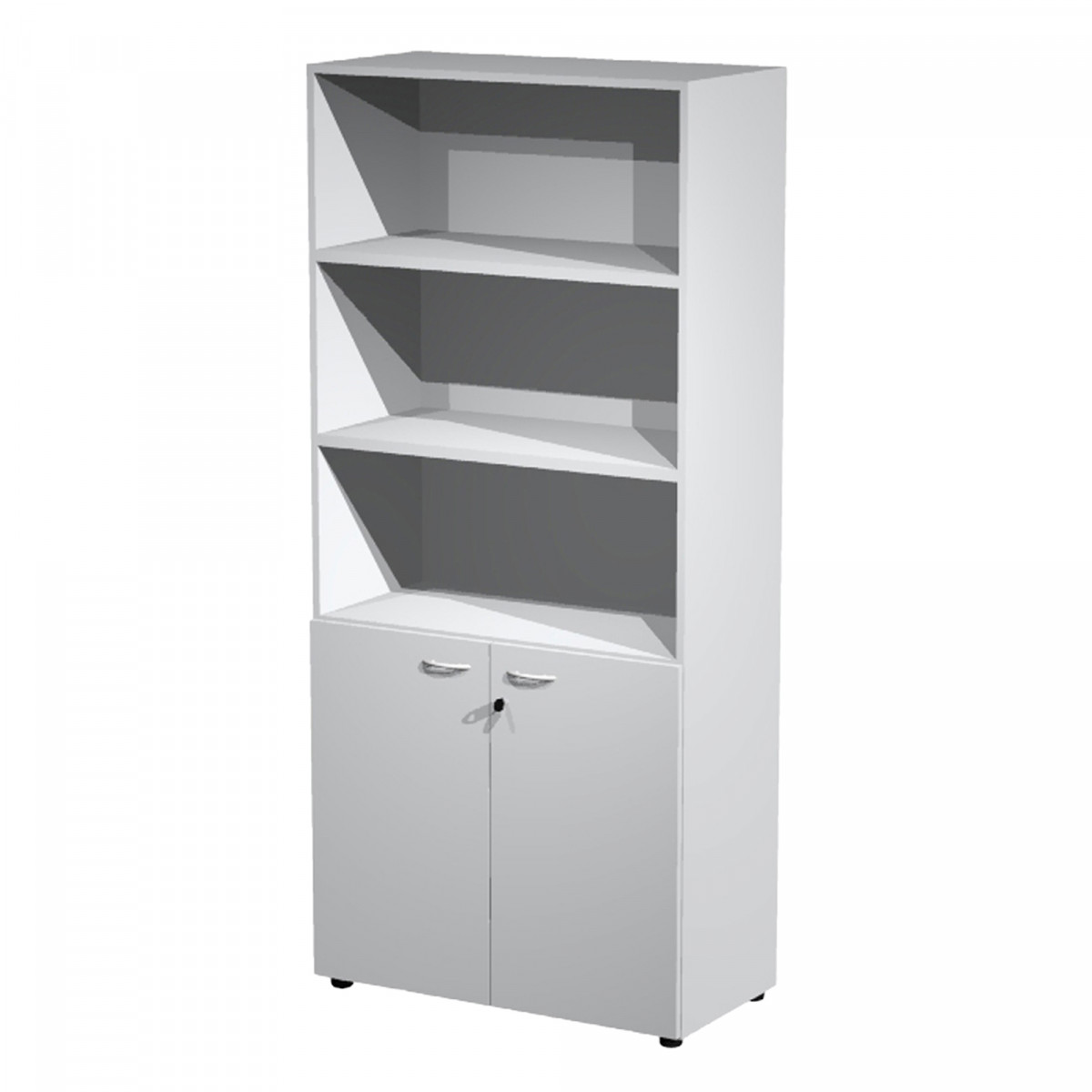Armadio modulare - a 2 ante basse - 90 x 45,8 x 200 cm - grigio