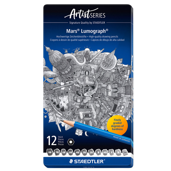 Matita in grafite Mars Lumograph 100 - 12 gradazioni - Staedtler - conf. 12 pezzi