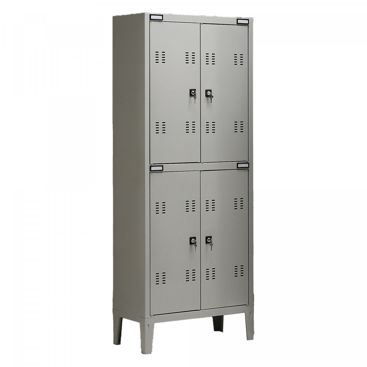Armadio metallo - spogliatoio - 4 posti - 70x35x180 cm - grigio - Tecnical 2