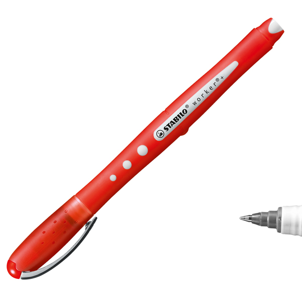 Roller Worker Colorful con cappuccio - punta 0,5mm - rosso - Stabilo