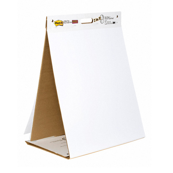 Blocco/Lavagna da tavolo Super Sticky autoportante - 563DE - 58,4 x 50,8 cm - bianco - 20 fogli - Post-it