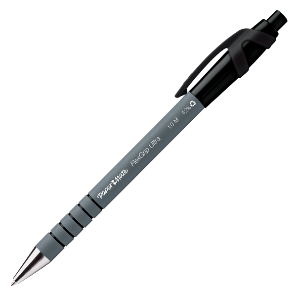 Penna a sfera a scatto Flexgrip Ultra - punta 1,0mm - nero - Papermate - conf. 30+6 pezzi