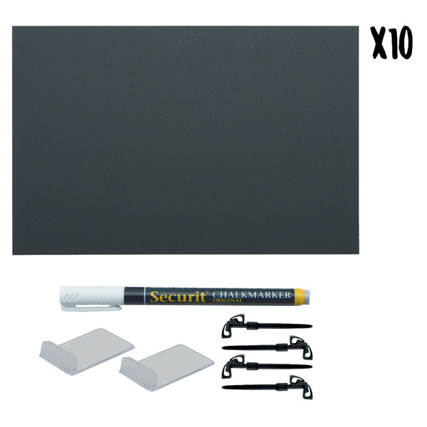 Targhette -15 x 21 cm (A5) - nero - Securit - set 10 pezzi