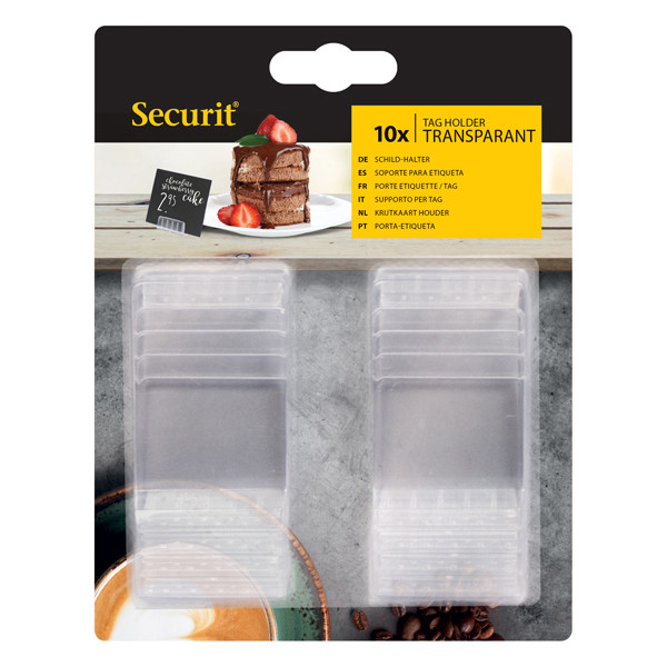 Supporti a L per targhette - trasparente - Securit - set 10 pezzi