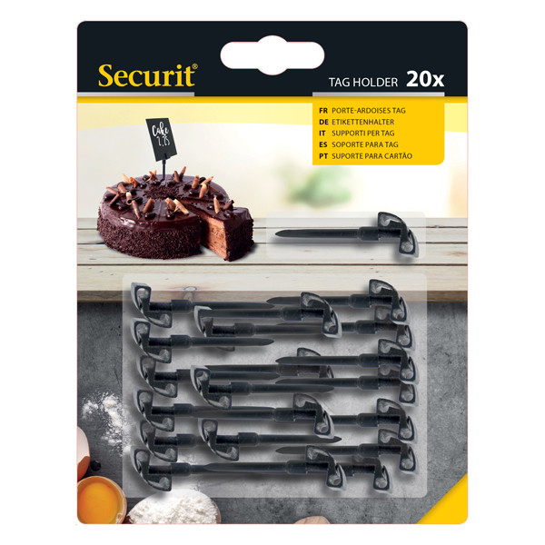 Supporti a spina per targhette - nero - Securit - set 20 pezzi