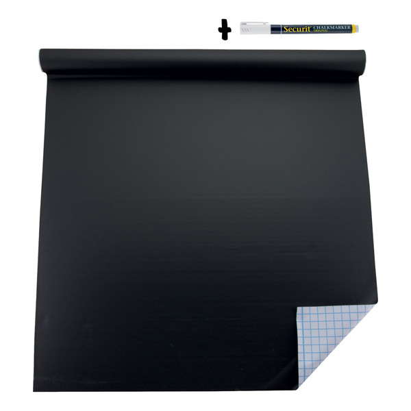 Lavagna adesiva in rotolo - 100 x 45 cm - nero - Securit
