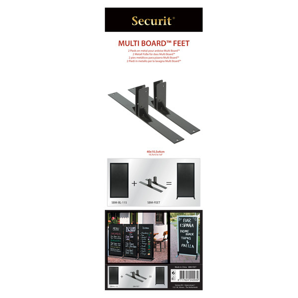 Piedi in metallo nero per lavagne Multiboard - Securit - set 2 pezzi