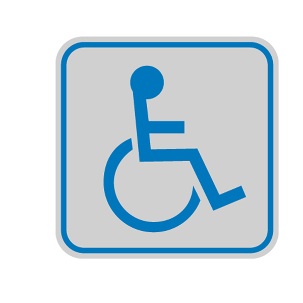 Targhetta adesiva - pittogramma Toilette disabili - 82x82 mm - Cartelli Segnalatori