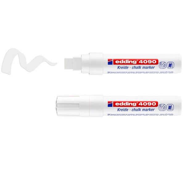 Marcatore a gesso liquido 4090 - punta scalpello - da 4 a 15mm - colori assortiti - Edding - astuccio 5 pezzi