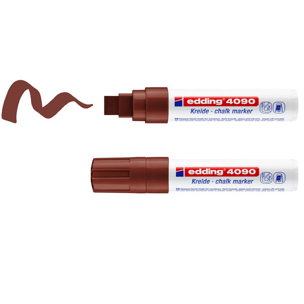 Marcatore a gesso liquido 4090 - punta scalpello - da 4 a 15mm - colori assortiti - Edding - astuccio 5 pezzi