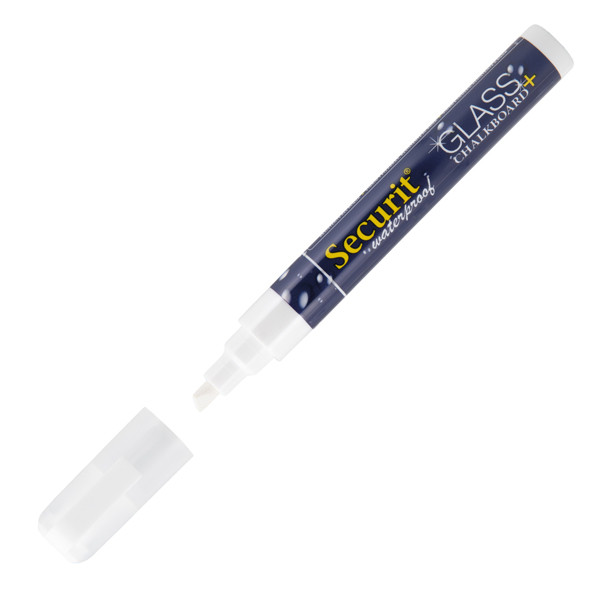 Marcatore a gesso liquido waterproof - punta da 2,00-6,00mm - bianco - Securit - conf. 2 pezzi