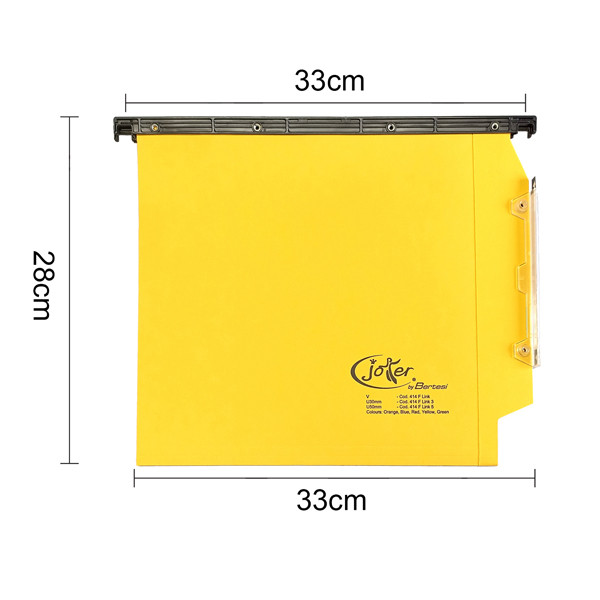 Cartella sospesa Joker - armadio - interasse 33 cm - fondo U - 33 x 28 cm - giallo - Bertesi