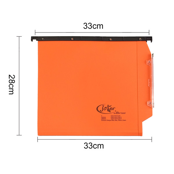 Cartella sospesa Joker - armadio - interasse 33 cm - fondo U - 33 x 28 cm - arancio - Bertesi