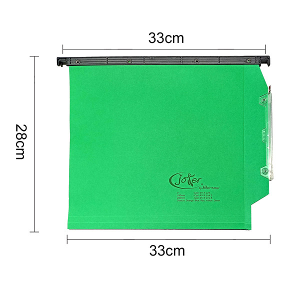 Cartella sospesa Joker - armadio - interasse 33 cm - fondo U - 33 x 28 cm - verde - Bertesi