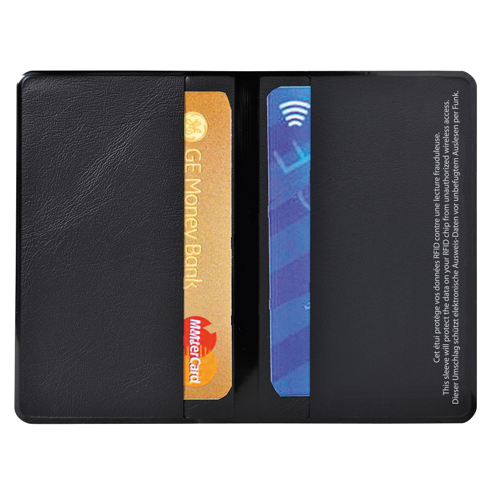 Portadocumenti RFID Hidentity Doppio per bancomat/carta di credito - PVC - 9,5x6 cm - nero - Exacompta
