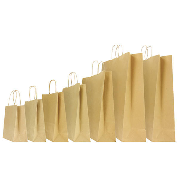 Shopper - maniglie cordino - 54 x 14 x 45 cm - carta biokraft - avana - Mainetti Bags - conf. 10 pezzi
