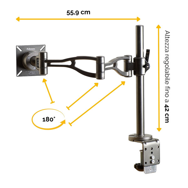 Braccio porta monitor singolo Professional Series - Fellowes