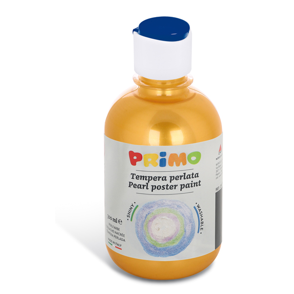 Tempera brillante perlata - 300ml - colori perlati assortiti - Primo - box 6 colori