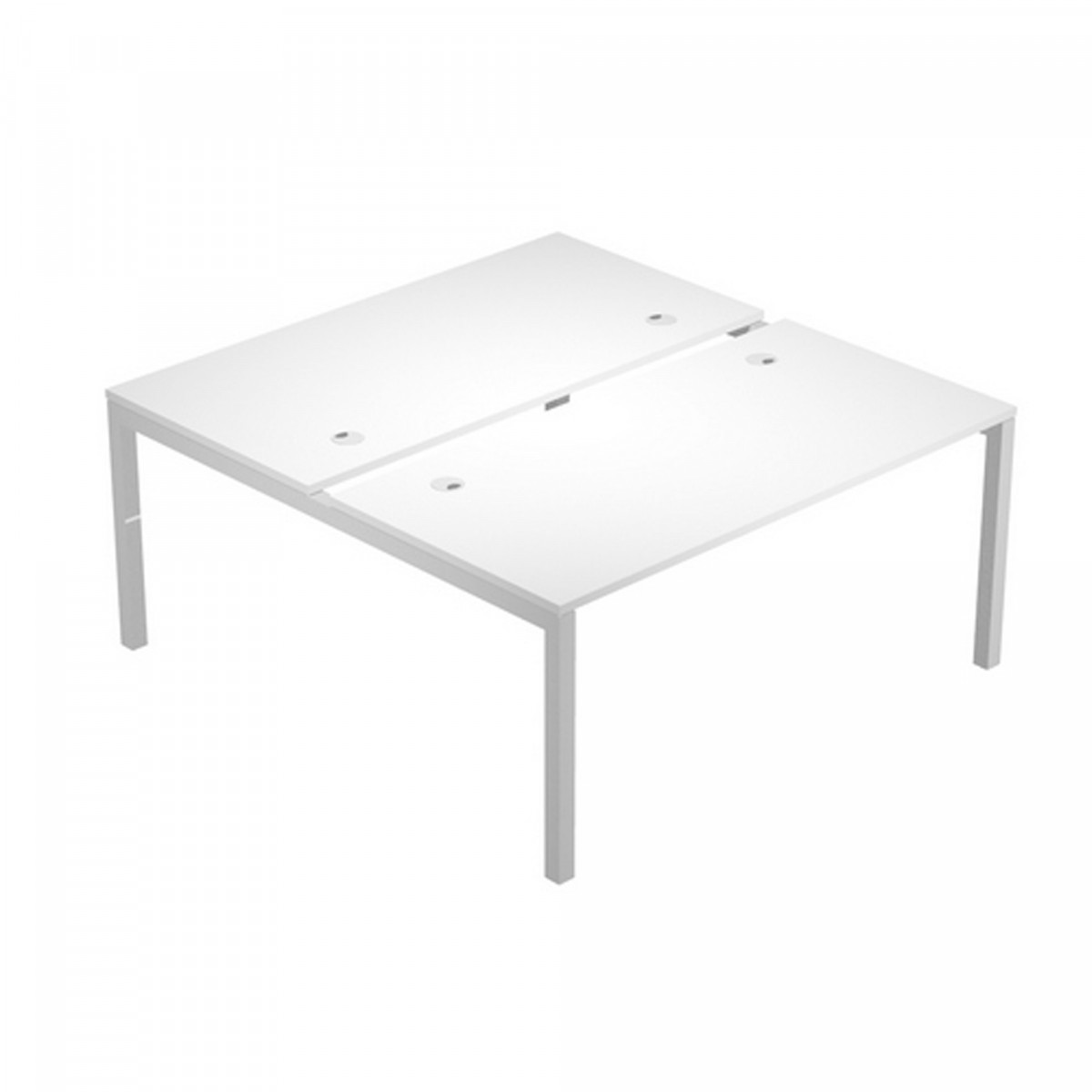Scrivania Agorà a 2 postazioni contrapposte - 160 x 168 x 72,5 cm - bianco