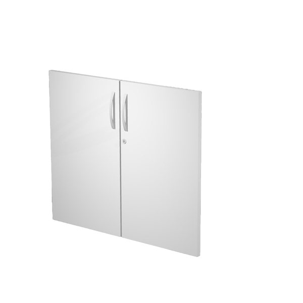Coppia ante AgorA' - per mobile contenitore basso - melaminico - con serratura - bianco - Artexport