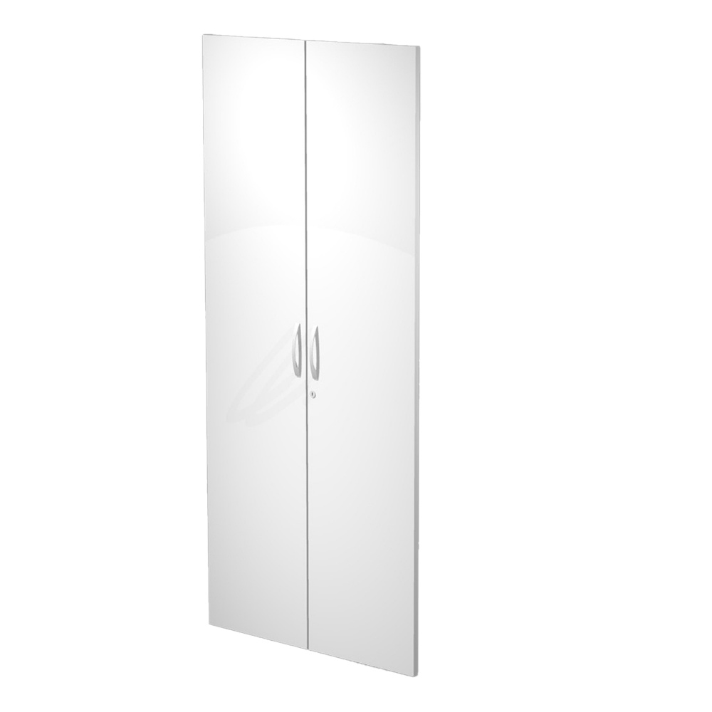 Coppia ante AgorA' - per mobile contenitore alto - melaminico - con serratura - bianco - Artexport