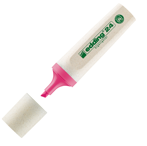 Evidenziatore 24 EcoLine - punta a scalpello - tratto da 2,0-5,0mm - astuccio 4 colori - Edding