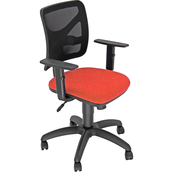Sedia operativa Pentagon Y10 PNBE - con braccioli regolabili - rosso/nero - Unisit