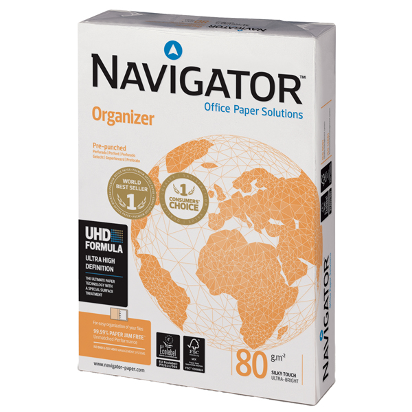 Carta Organizer - 2 fori - A4 - 80 gr - Navigator - conf. 500 fogli