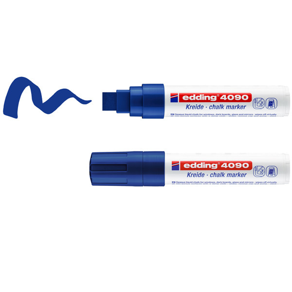 Marcatore a gesso liquido 4090 - punta scalpello - da 4 a 15mm - Edding - astuccio 4 pezzi