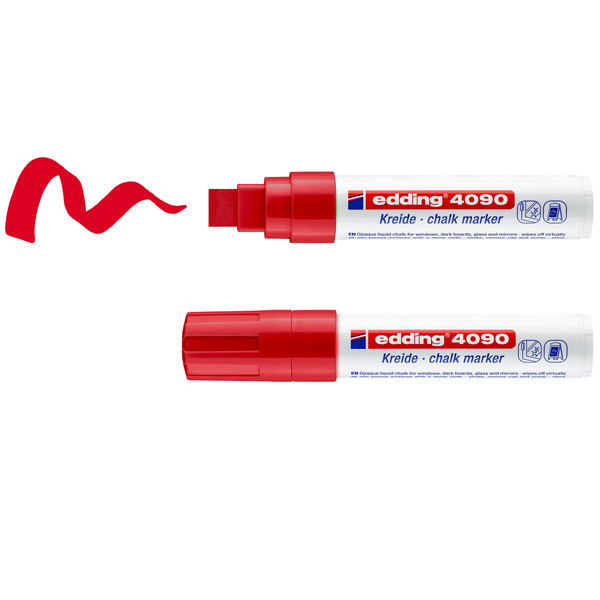 Marcatore a gesso liquido 4090 - punta scalpello - da 4 a 15mm - Edding - astuccio 4 pezzi