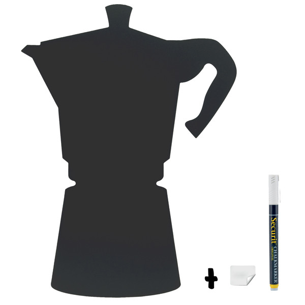 Lavagna da parete Silhouette - 30 x 50 cm - forma moka - nero - Securit