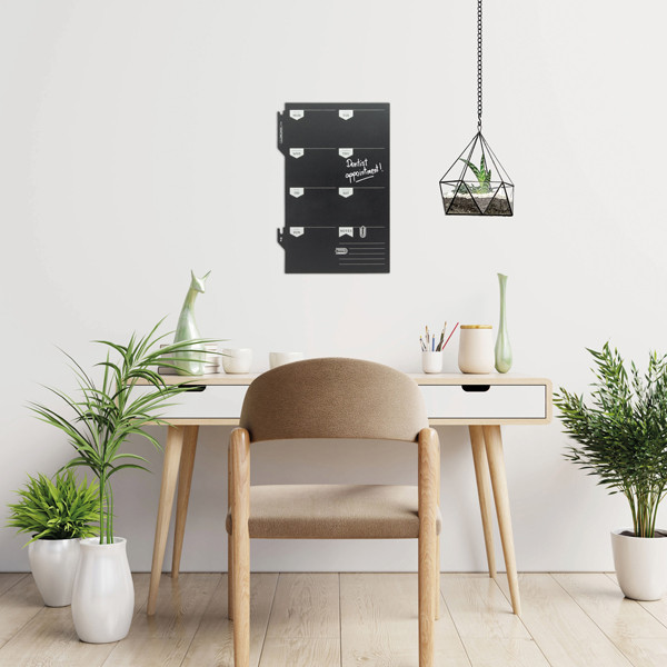 Lavagna da parete Weekplanner - 30 x 45 cm - nero - Securit