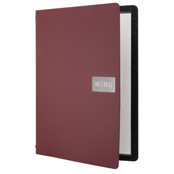 Portamen&ugrave; Royal - 1 inserto doppio incluso - A4 - 24 x 33 cm - bordeaux - Securit